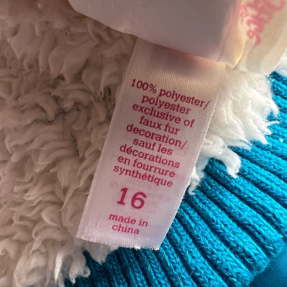 JUSTICE Vintage Puffer Coat Jacket w/detachable Faux Fur Hood Blue Sz 16 - Picture 11 of 15